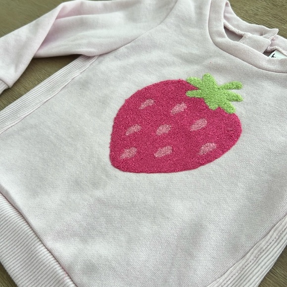 Nicole Miller Toddler Girl Strawberry Sweatshirt Flare Leggings Set 2T 4T - Picture 5 of 5